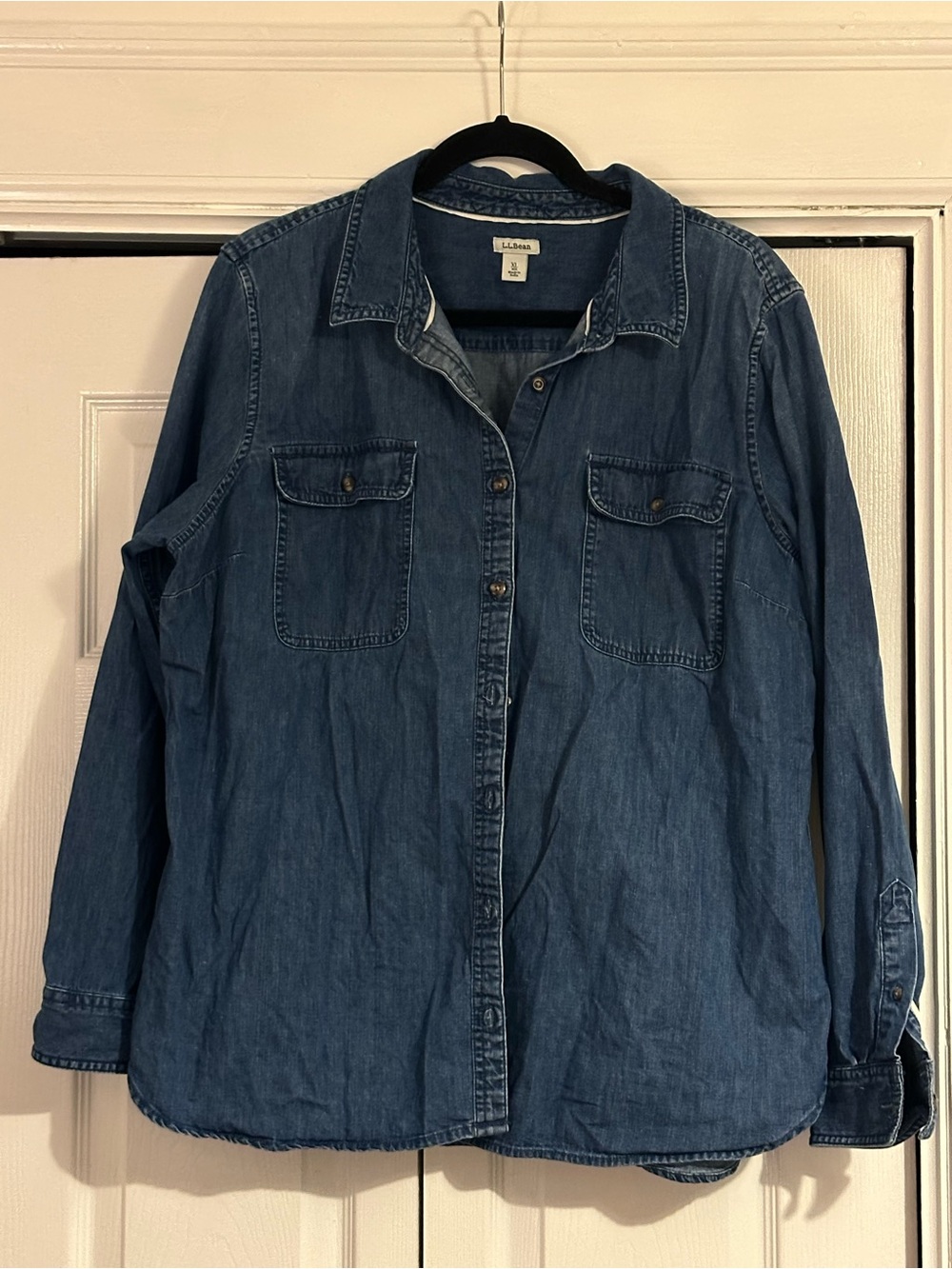 L.L. Bean Women’s Denim Button-Up Shirt - Blue